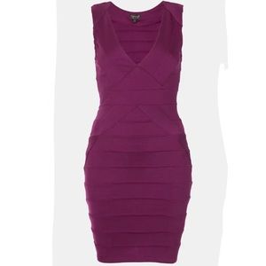 Topshop Bandage Dress in Mulberry Red